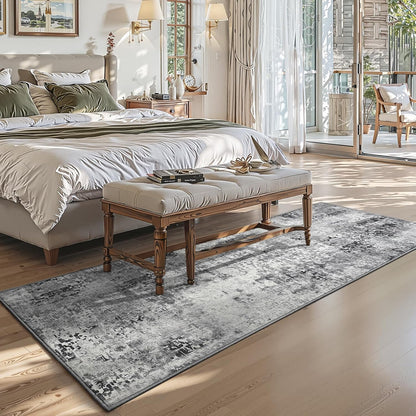 Ompaa 2x6 Rug Runners for Hallways Kitchen Runner Rug Non Slip Washable Grey Long Runner Rugs with Rubber Backing Soft Abstract Carpet Runner for Hallways, Kitchen, Bedroom, Bathroom, Entryway - Colors B
