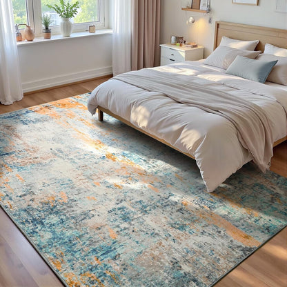 Ompaa 2x6 Rug Runners for Hallways Kitchen Runner Rug Non Slip Washable Grey Long Runner Rugs with Rubber Backing Soft Abstract Carpet Runner for Hallways, Kitchen, Bedroom, Bathroom, Entryway - Colors A
