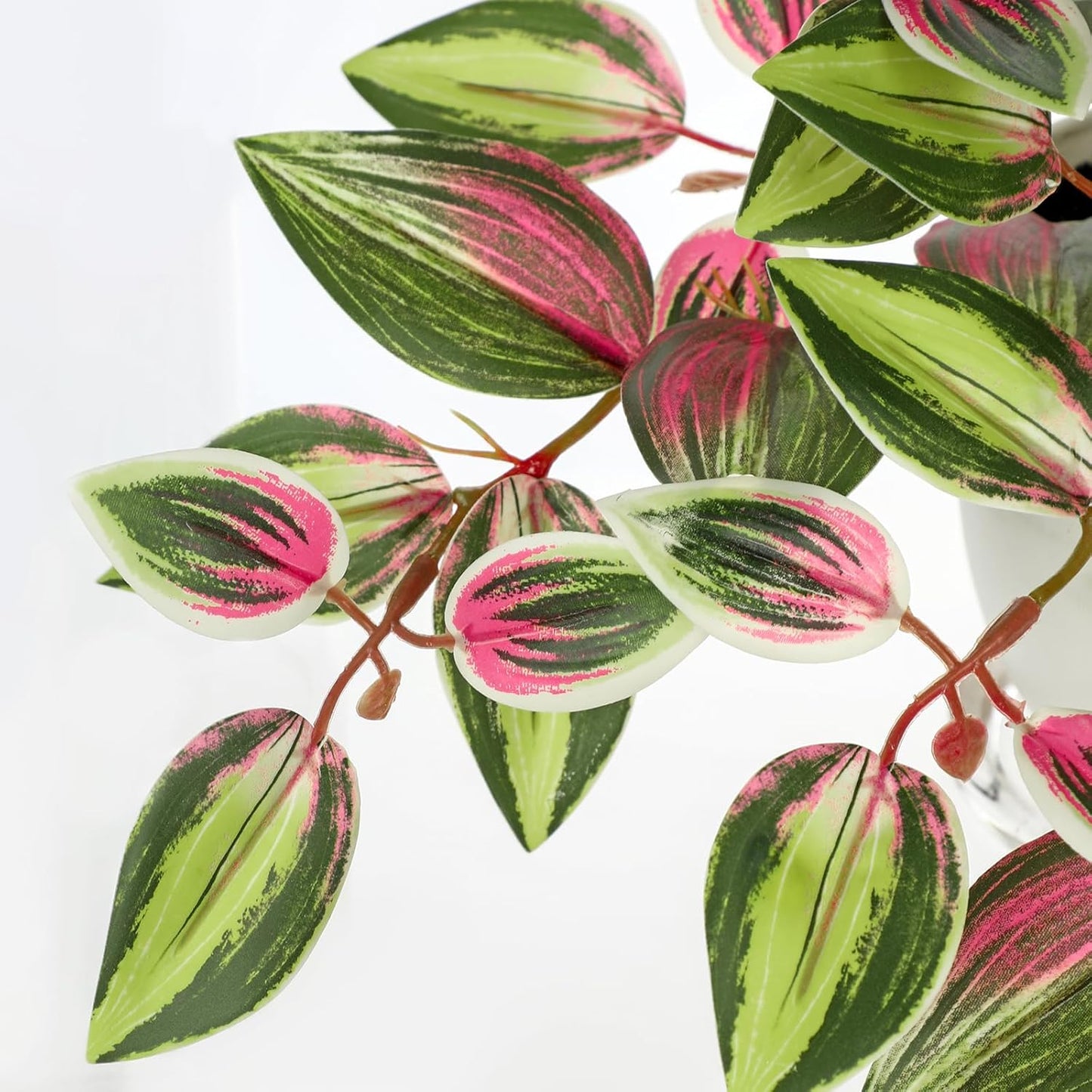 Briful Artificial Plants Indoor Fake Potted Silk Plants Faux Watermelon Peperomia Draping Plant for Home Office Bathroom Shelf Cabinet Tabletop Decoration(Green - 1 Pack)