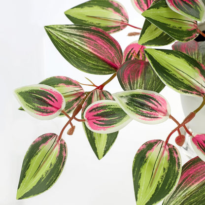Briful Artificial Plants Indoor Fake Potted Silk Plants Faux Watermelon Peperomia Draping Plant for Home Office Bathroom Shelf Cabinet Tabletop Decoration(Green - 1 Pack)