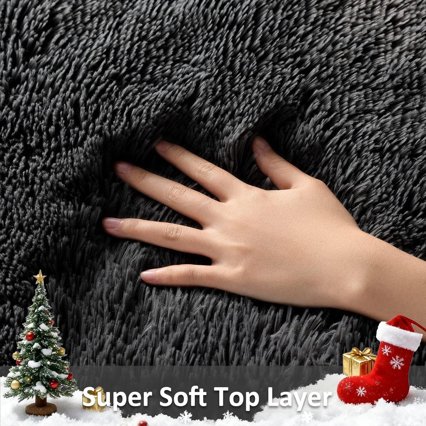 Ophanie Round Rugs 5Ft Ivory Circle Area Rug, Nursery Room Decor, Christmas Aesthetic Bedroom Home Circular Carpet 5 Foot, Fluffy Fuzzy Shag Plush Cream Living Room Rugs for Kids Boys Girls Teen Baby