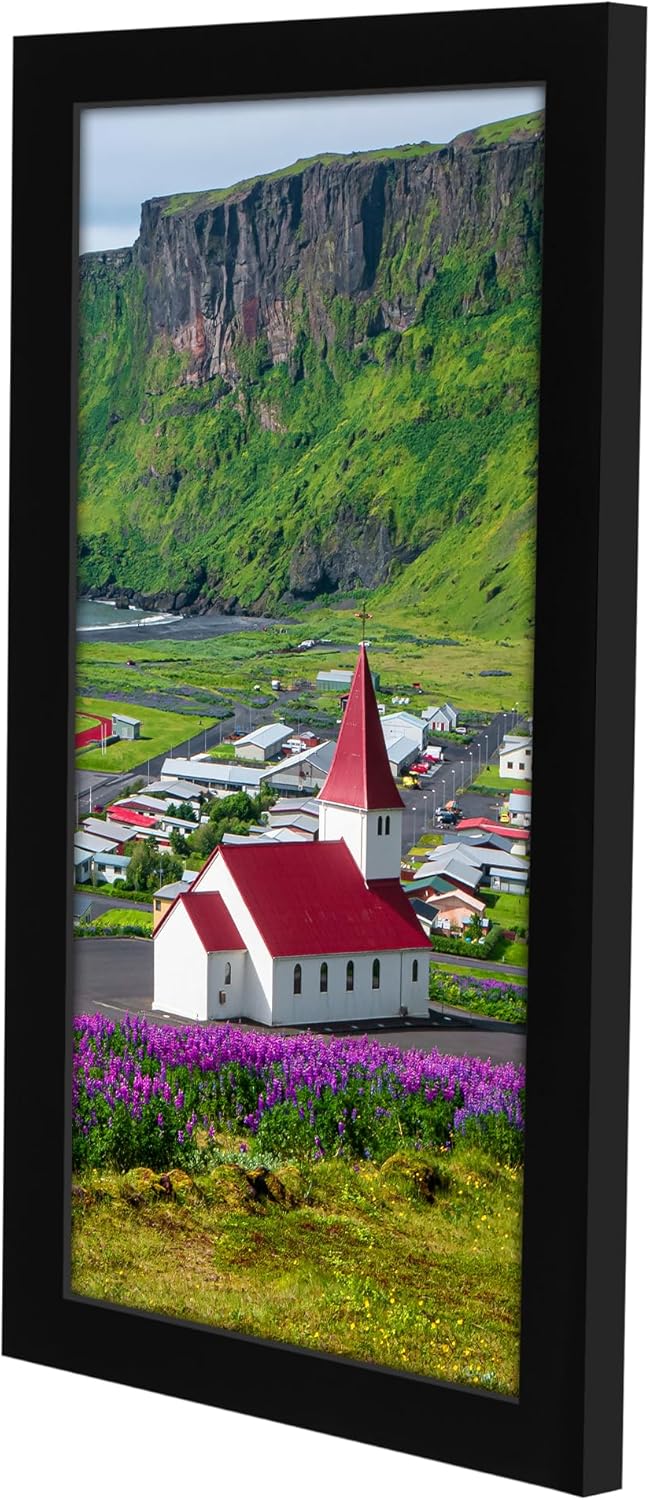 Americanflat 12x18 Poster Frame with Shatter-Resistant Glass - Signature Collection - Gallery-Style Frames Made of Engineered Wood - Photo Frame for Wall Display - Black - Colors C