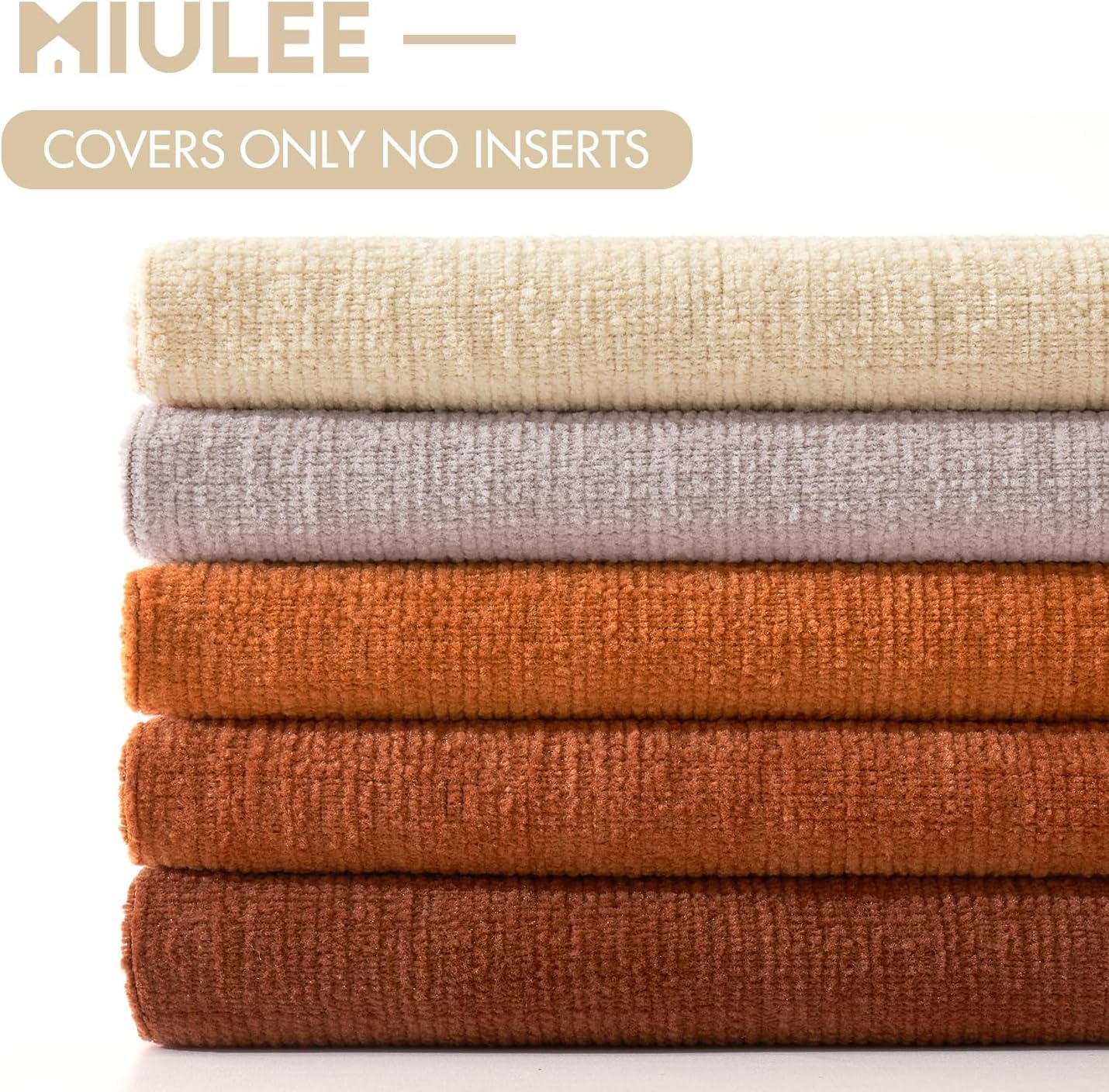 MIULEE Olive Green Couch Pillow Covers 18x18 Inch, Set of 2 Soft Chenille Decorative Square Throw Pillow Covers Farmhouse for Sofa Living Room Bed