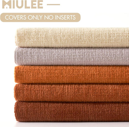 MIULEE Olive Green Couch Pillow Covers 18x18 Inch, Set of 2 Soft Chenille Decorative Square Throw Pillow Covers Farmhouse for Sofa Living Room Bed