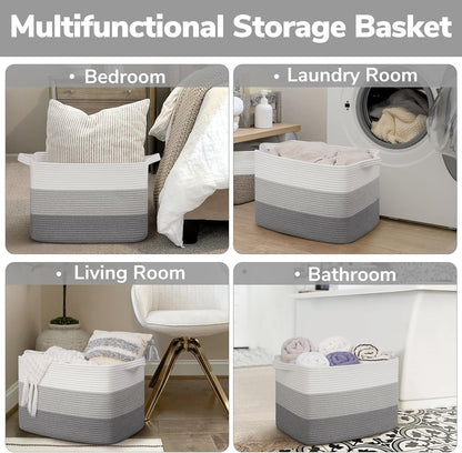 Goodpick Cube Storage Bins - Towel, Book, Cloth, Shoes, Closet Shelf Woven Baskets for Office, Baby Laundry, Toys, 13''x10''x9''