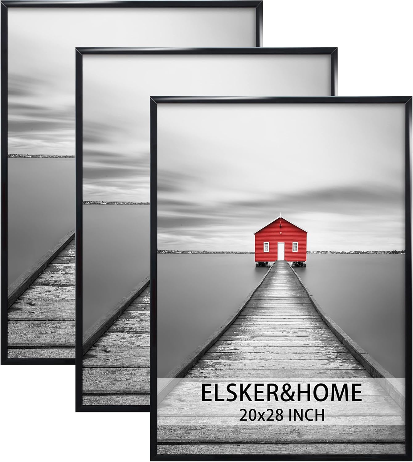 ELSKER&HOME 22.375 x 34 Poster Frame 3 Pack, Black Picture Frame for Horizontal or Vertical Wall Mounting, Sturdy and Scratch-proof