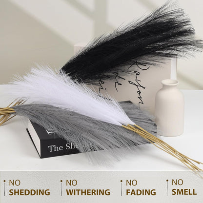 30pcs Pampas Grass Decor,21" Artificial Pompous Grass Bulk,Small Vase Filler Pompas Grass for Home Wedding Living Room Wall Party Decoration (Beige,Light Brown, 21 Inch 30 Pcs)