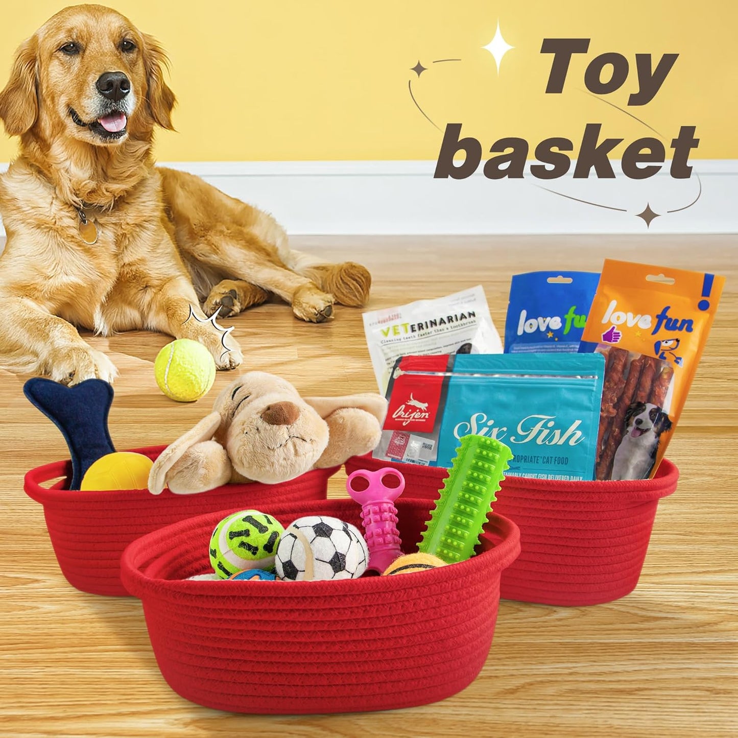 Pro Goleem Small Woven Basket with Gift Bags and Ribbons Durable Baskets for Mothers Day Gifts Empty Small Rope Basket for Storage 12"X 8" X 5" Baby Toy Baskets with Handles, White