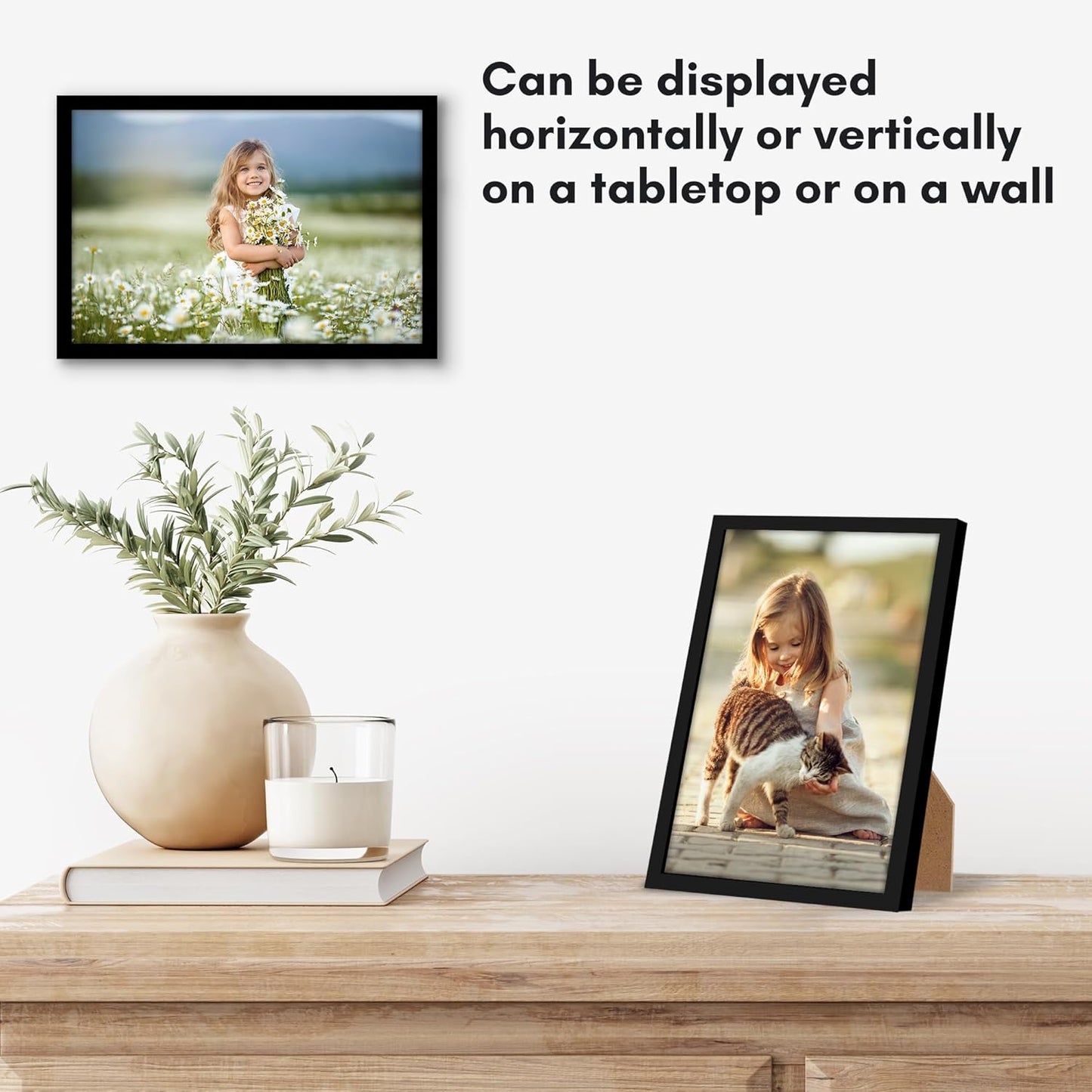 Americanflat 24x36 Poster Frame with Polished Plexiglass - Streamline Collection - Thin Border Picture Frame for Wall Display - Hanging Hardware Included - Black - Colors A