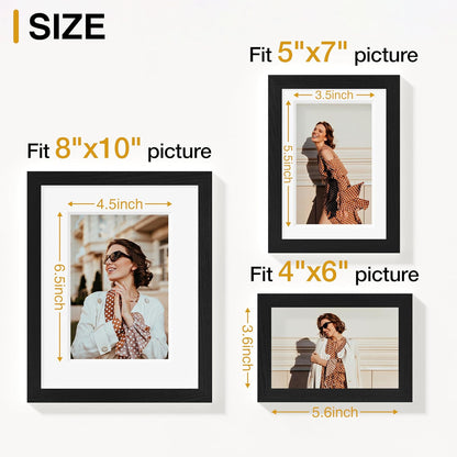 Vittanly 20 Pack Picture Frames Collage Wall Decor, Multi Sizes Including 4pcs 8x10, 8pcs 5x7 and 8pcs 4x6 Photo Frames, Gallery Frame Set for Wall or Tabletop Display, Black, Brown and Dark Grey