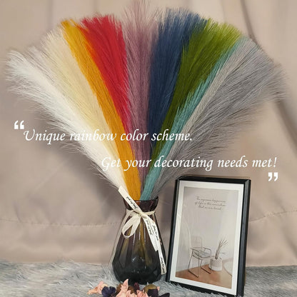 SeptCat 9 Pcs 45" Faux Dried Pampas Grass Tall Decor, Fluffy Fake Long Pompas Artificial Black Grey Gray Pompous Stems Bouquet Flower Arrangement Vase Filler for Boho Home Wedding Decoration