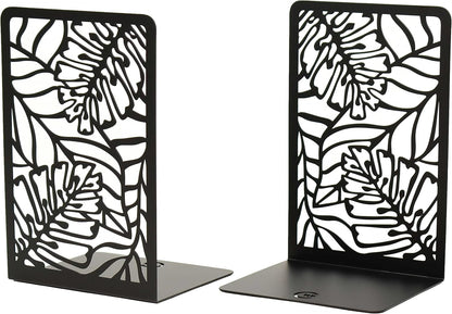 CNK Premium BookEnds - Heavy Duty Metal Book Stoppers for Home Office, Decorative Book Shelf Holders (Hummingbird Black)