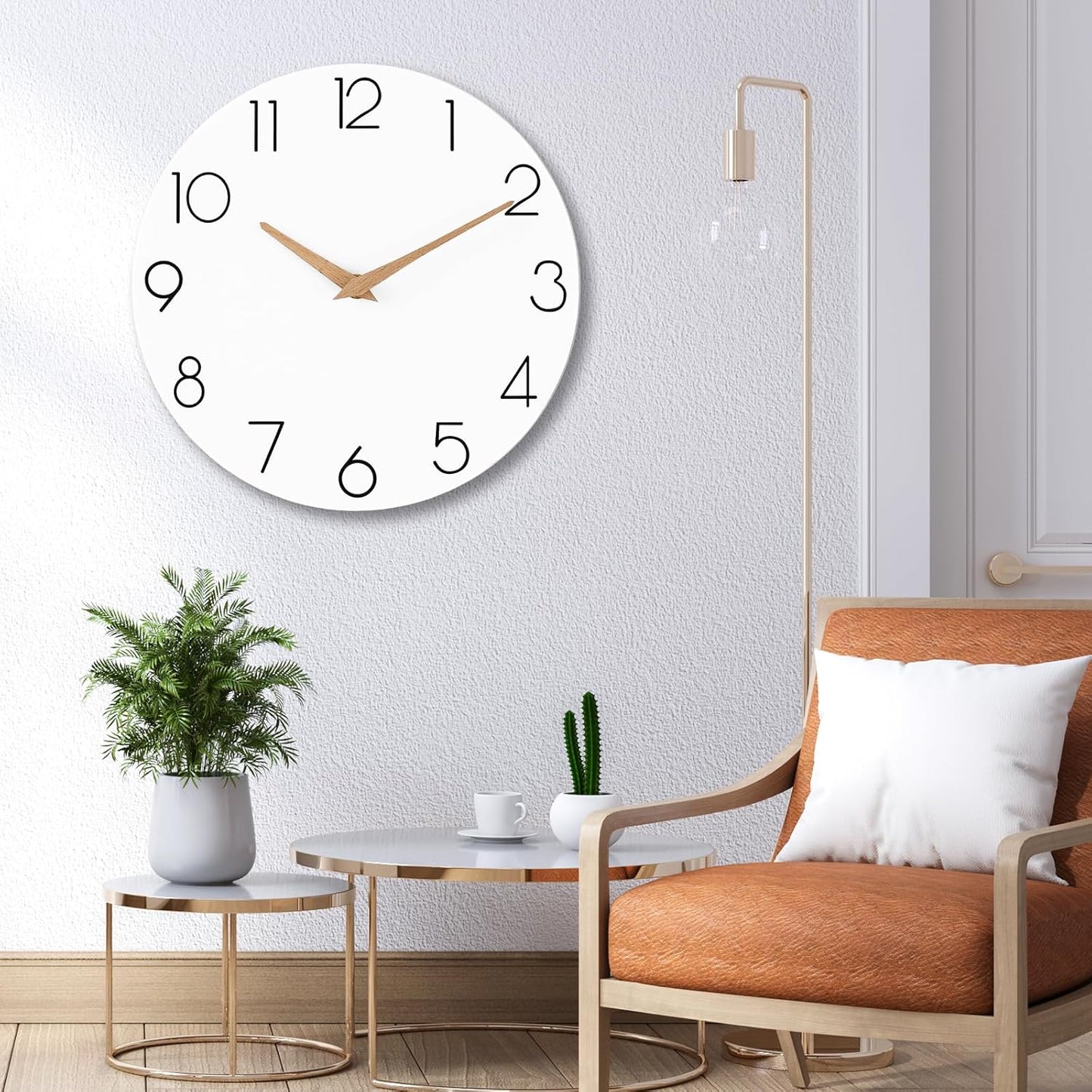 cicininc Wall Clock, Gray Silent Non-Ticking, Decorative Battery Operated Wall Clocks for Bedroom, Kitchen, Home, Office, School, Hotel (8 Inch)