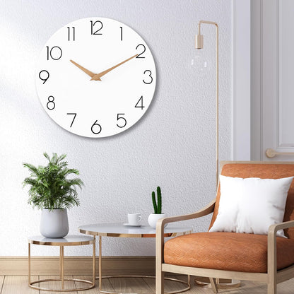 cicininc Wall Clock, Gray Silent Non-Ticking, Decorative Battery Operated Wall Clocks for Bedroom, Kitchen, Home, Office, School, Hotel (8 Inch)