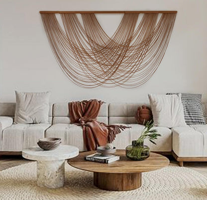 Flber Macrame Wall Hanging Boho Wall Decor Tapestry Dip Dyed Ombre Moss Green Handmade Wall Art Woven Cotton Rope Backdrop with for Bedroom Living Room, 57" W x 39" L
