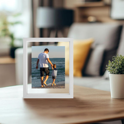 CORE ART 8x10 Floating Picture Frame,Double Plexglass Floating Frame for 5x7,4x6 Pictures,Wall or Tabletop Display,Black