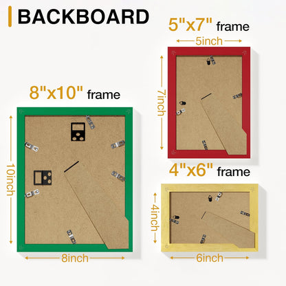 Vittanly 15 Pack Picture Frames Collage Wall Decor for Mounting or Tabletop Display, Gallery Frame Set for Family, Multi Sizes Including 3pcs 8x10, 6pcs 5x7, 6pcs 4x6, Black