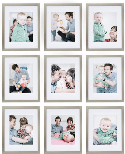 Sheffield Home 9 Piece Gallery Wall Frame Set, 11x14 in. matted to 8x10 in. (Matte Black)