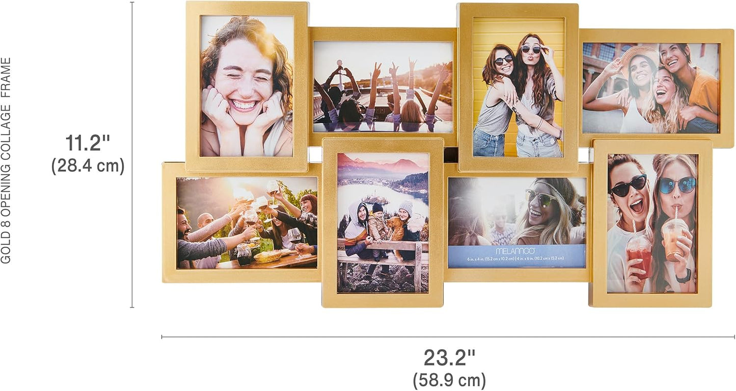 MELANNCO Collage Picture Frame for Wall, Holds 12 Photos - Six 4x6 and Six 6x4 Images, 18x23 Inch Black Plastic Frame, Hang Horizontal or Vertical, Gallery Wall Decor