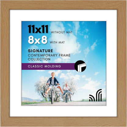 Americanflat 8x10 Picture Frame with Shatter-Resistant Glass - Use as 5x7 Frame with Mat or Display 8x10 Photo Without Mat - Signature Collection - Picture Frames for Tabletop and Wall Display - Black