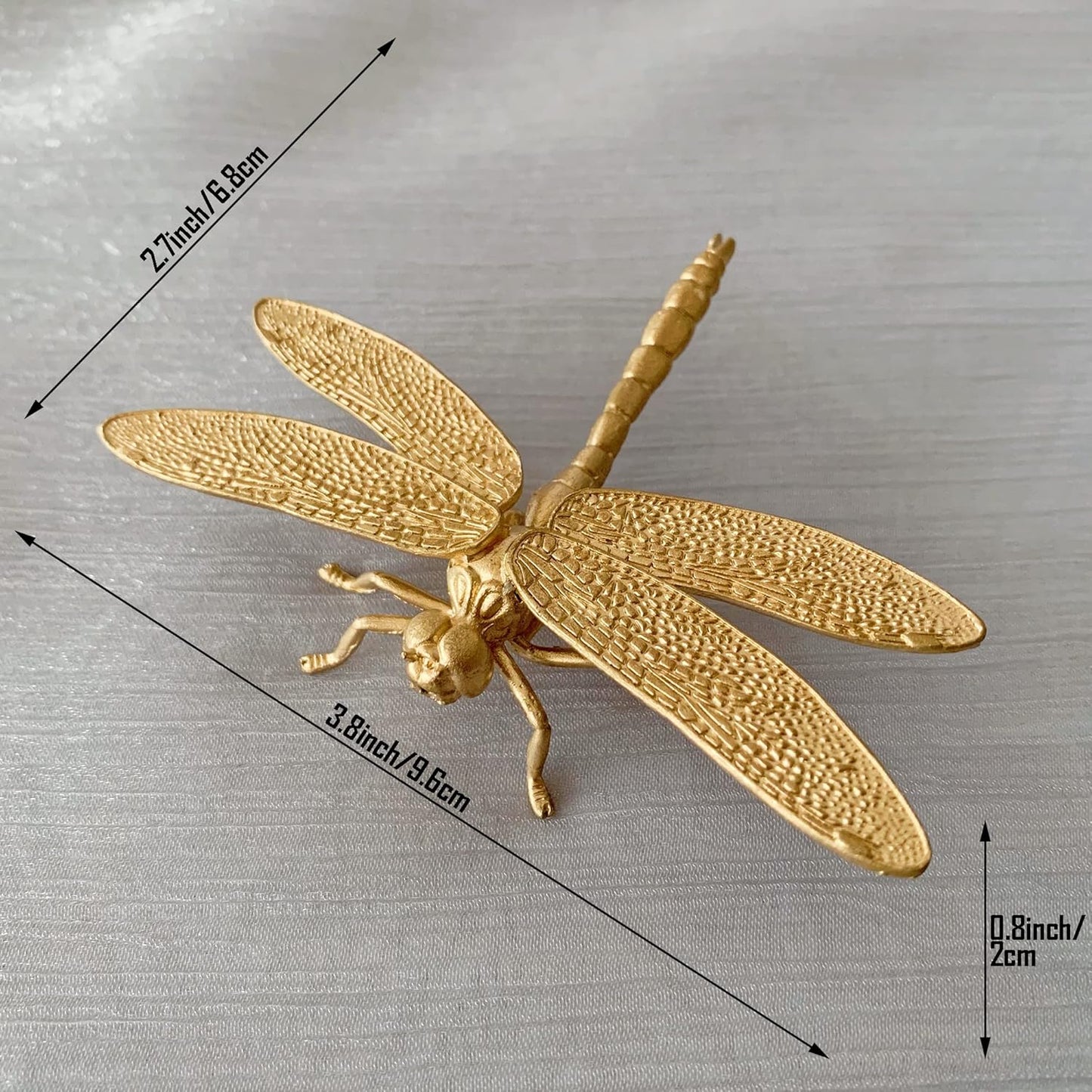 Gold Butterfly Sculpture Solid Metal Insect Ornament Mini Butterfly Figurine for Home Office Garden Desktop Decor