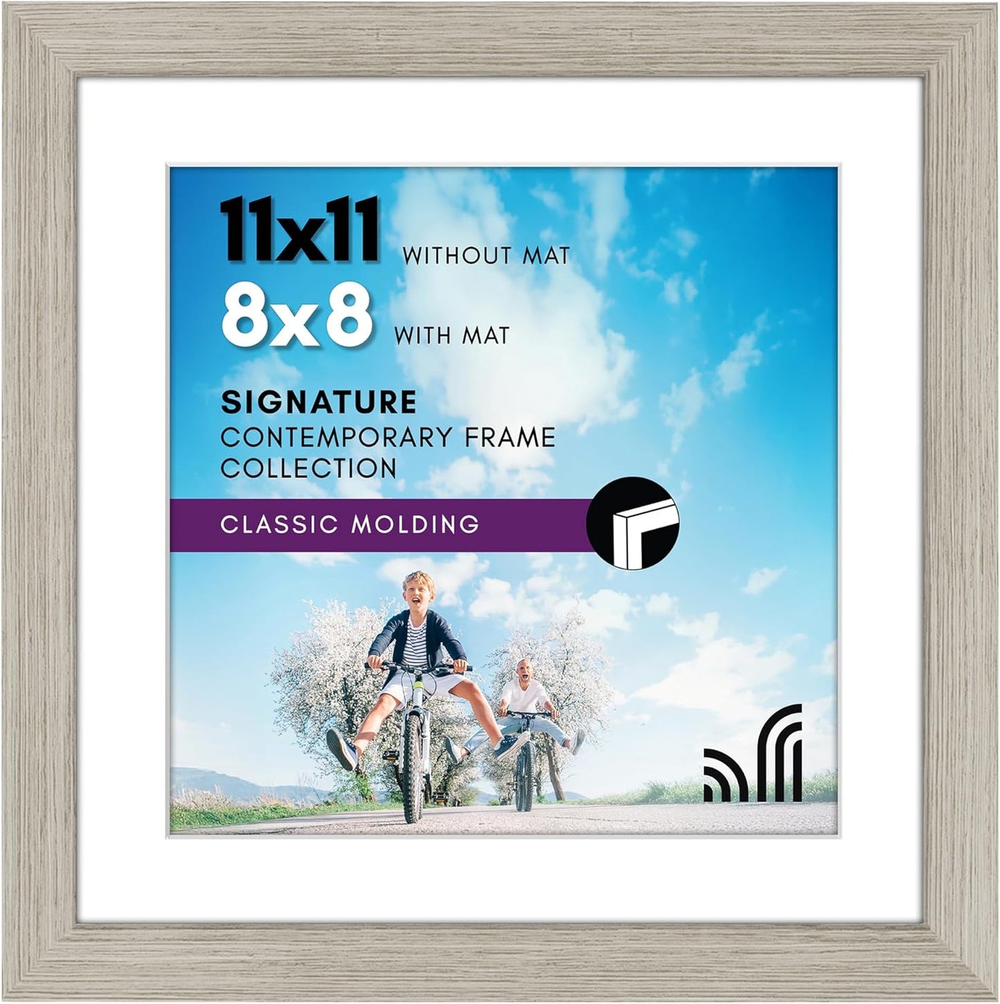 Americanflat 8x10 Picture Frame with Shatter-Resistant Glass - Use as 5x7 Frame with Mat or Display 8x10 Photo Without Mat - Signature Collection - Picture Frames for Tabletop and Wall Display - Black