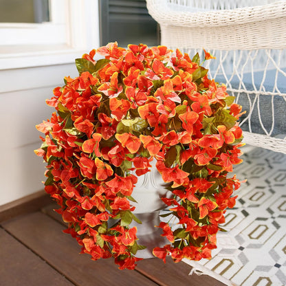 Faux Bougainvillea Artificial Flowers Plants for Outdoor Outside Decoration, 2 PCS Red Fake Flowers UV Resistant Look Real Silk Long Trailing Vines for Front Door Porch Planter Urn Patio Garden Yard