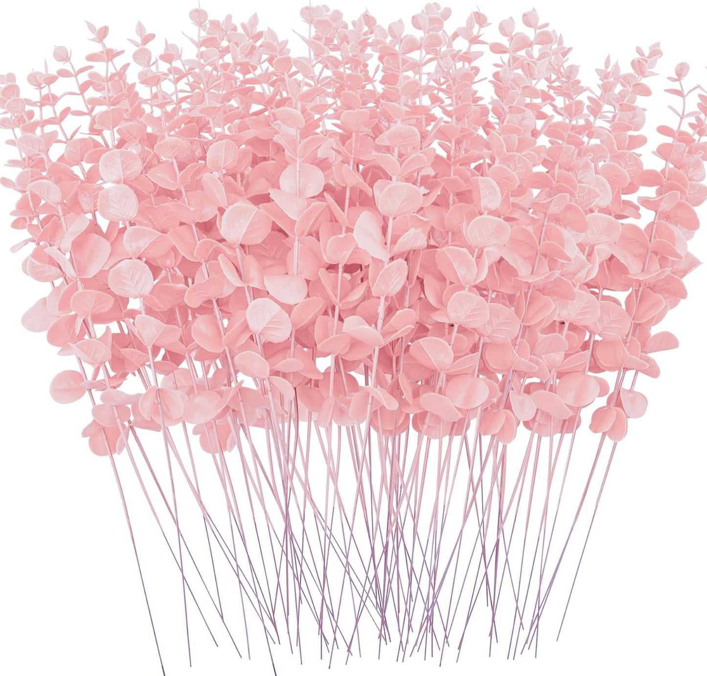 FEQO 36 Pcs Artificial Eucalyptus Stems Dark Brown Leaves Faux Eucalyptus Stems Branches 15 inch for Wedding Bouquet Home Deco