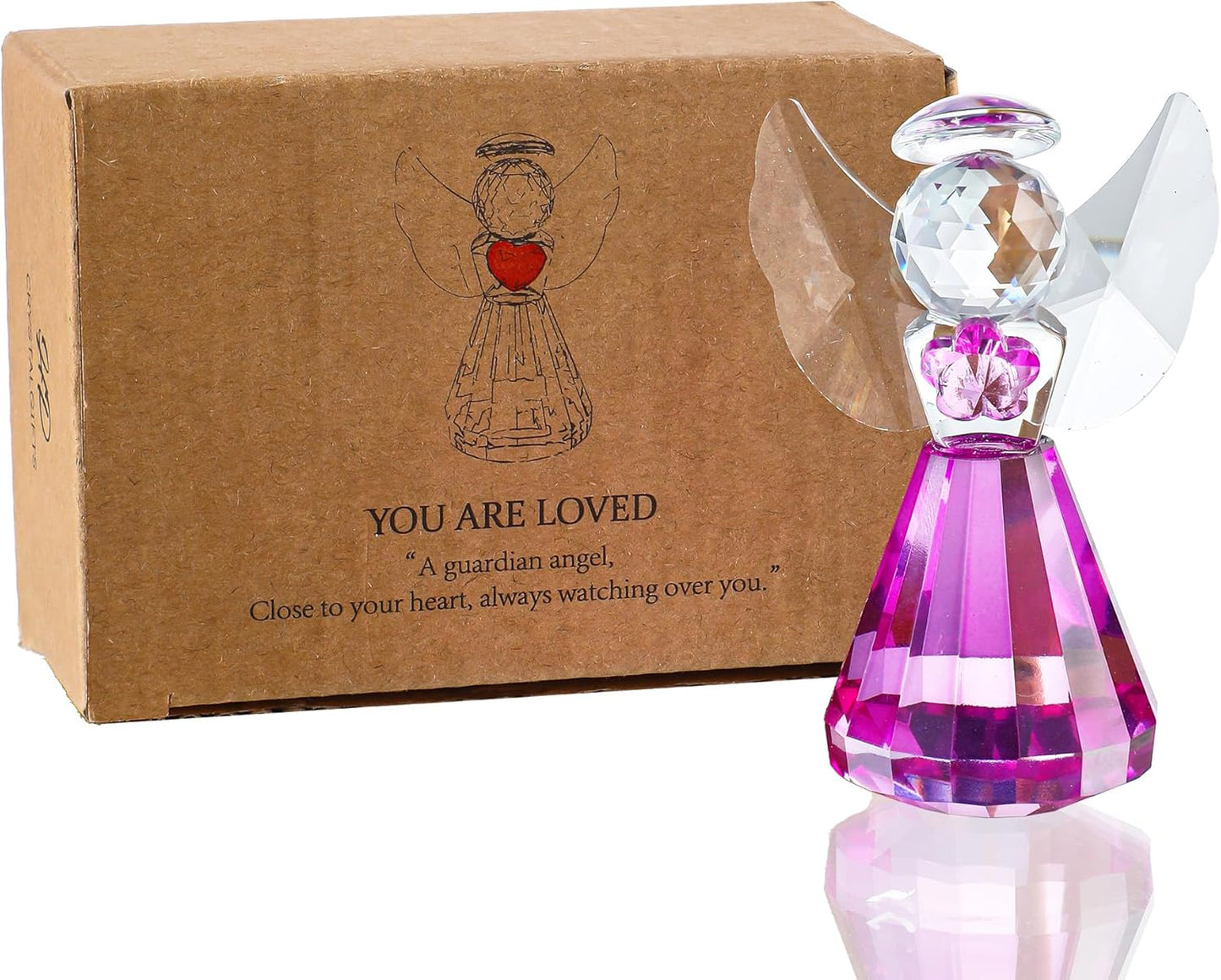HDCRYSTALGIFTS 3.3'' Crystal Bird Figurine Collectible Art Glass Animal Figurines Table Home Decor Paperweight Valentine’s Day for Women