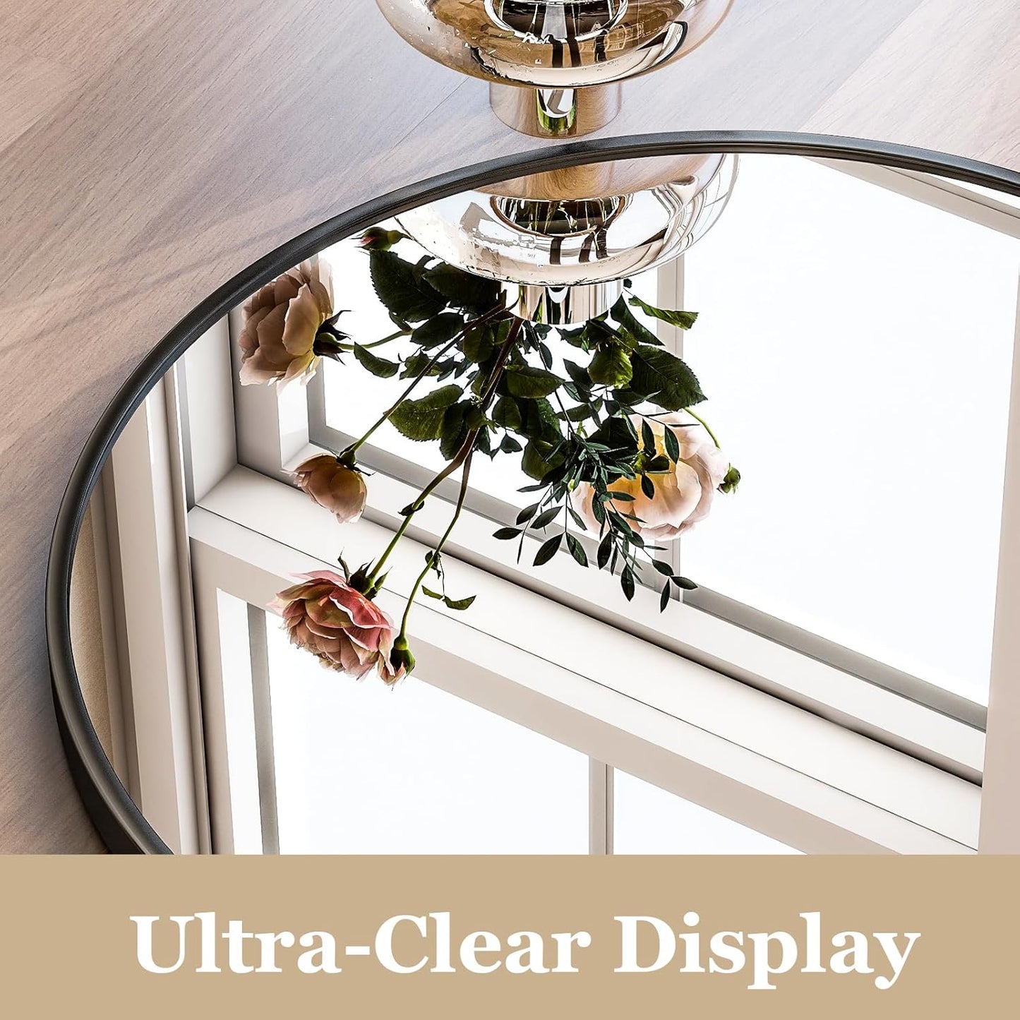 HARRITPURE Arched Wall Mirror 24"x36" – Black Metal Frame Vanity Mirrors for Bedroom, Entryway, Living Room Decor