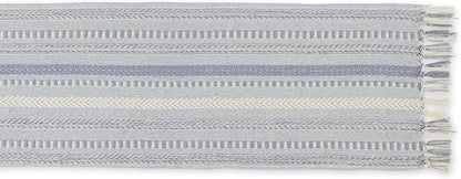 DII Farmhouse Braided Stripe Table Runner Collection, 15x72 (15x77, Fringe Included), Black