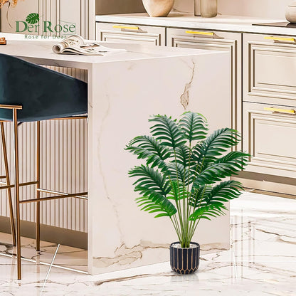 Der Rose 28'' Fake Plants Tall Artificial Monstera Faux Plants Indoor Outdoor Tree for Living Room Home House Decor