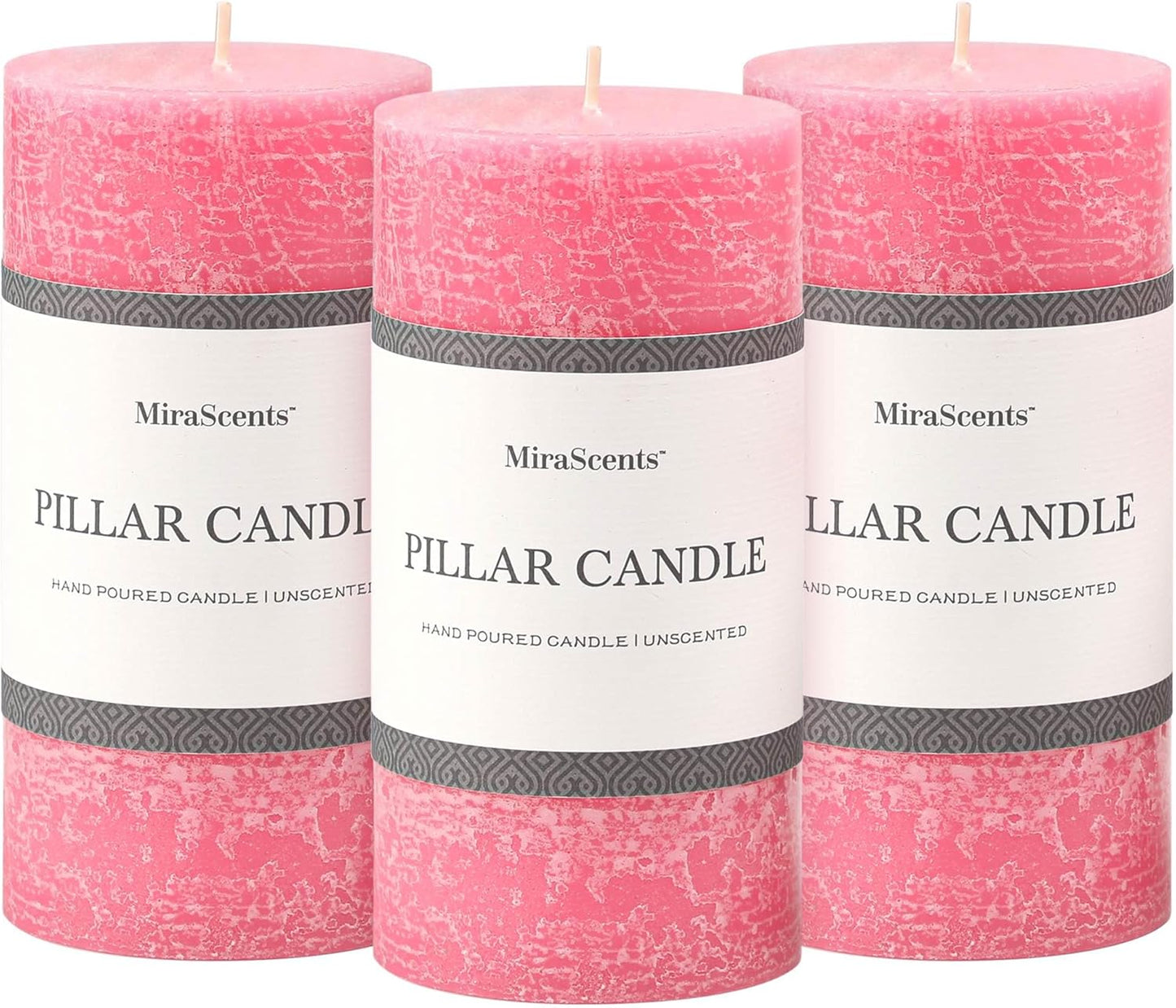 3x6 Inch Sage Green Pillar Candles Set of 3 - Unscented Spring, Long Clean Burning, Large Smokeless Dripless for Home Decor, Dinner Table, Bathroom, Rustic Decor
