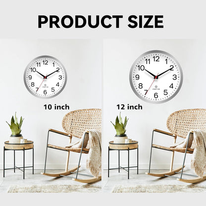 AKCISOT Wall Clock, Modern Small Wall Clocks Battery Operated 8 Inch, Silent Non-Ticking Analog Classic for Office, Home, Bathroom, Kitchen, Bedroom, School(Black)