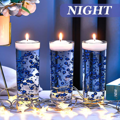 Tondiamo 24 Pcs Artificial Pearl String for Floating Candle Faux Pearls Beads String Garland Centerpiece Decoration for Vases Filler Wedding Spring Holiday Party Decor(Gold)