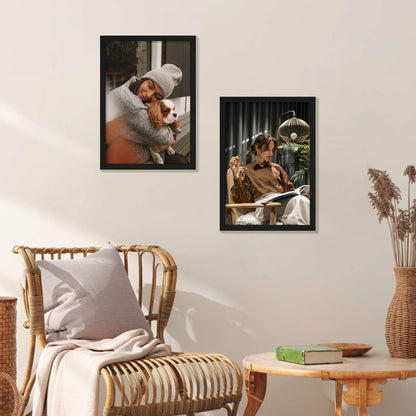 Vittanly 11x14 Picture Frame, Display Pictures 8x10 with Mat or 11x14 without Mat, Photo Frame for Wall Mounting, Black, 1 Pack - Colors A
