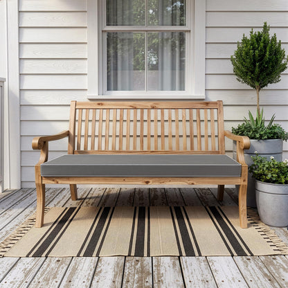 MIULEE Black Outdoor Bench Cushion 48x18x3 Inch Waterproof 3-Year Color Fastness Patio Furniture Cushions for Porch Swing, Garden Bench Sofa Couch with Adjustable Ties No Slip Design