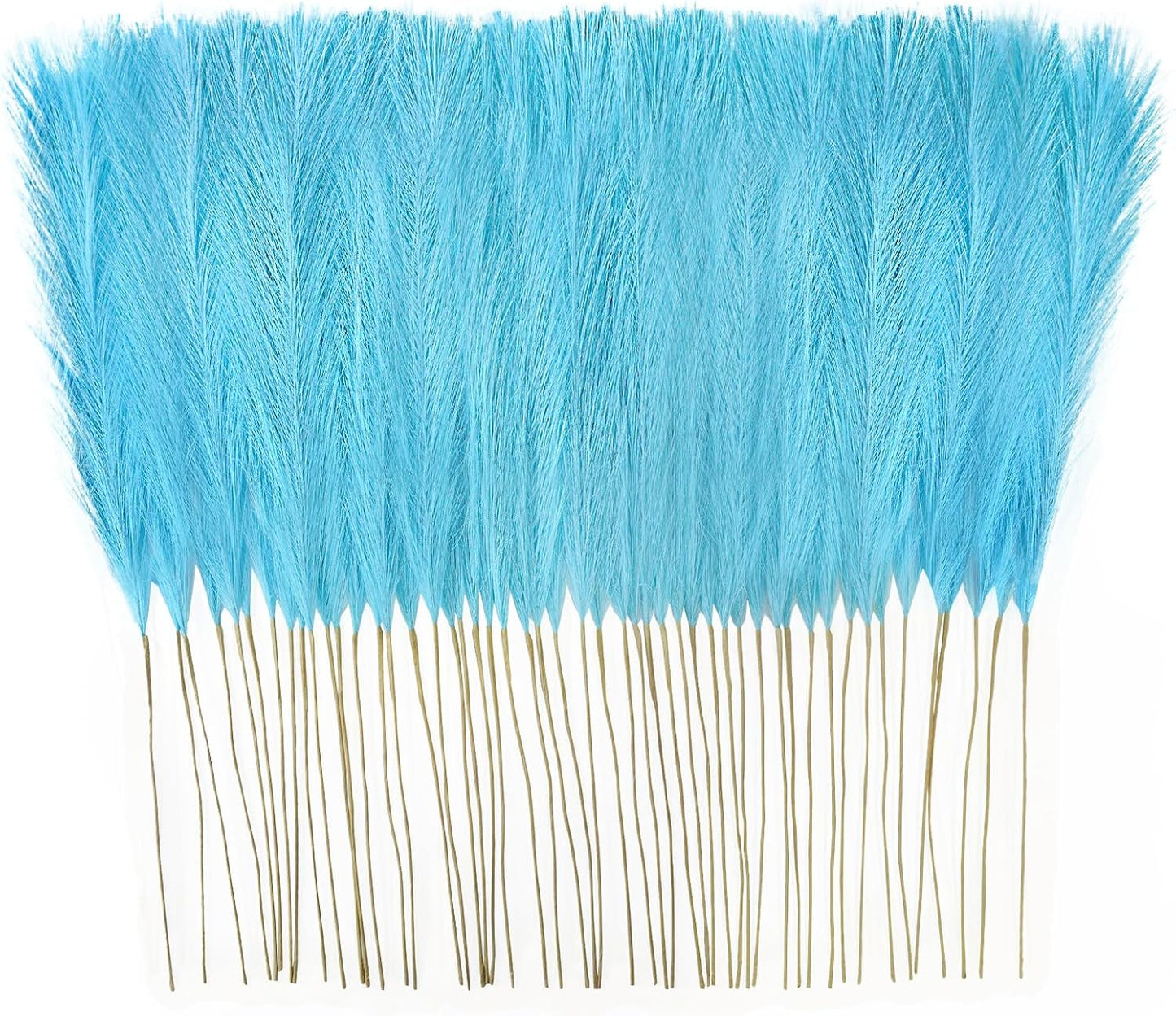 obbsie 50pcs Pink Faux Pampas Grass Decor, 21.6" Short Artificial Floral Branches Vase Filler Flower Arrangement for Home Wedding Boho Outdoor Decor