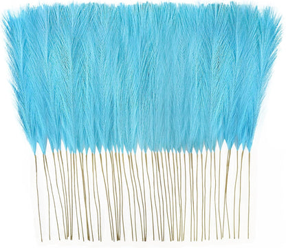 obbsie 50pcs Pink Faux Pampas Grass Decor, 21.6" Short Artificial Floral Branches Vase Filler Flower Arrangement for Home Wedding Boho Outdoor Decor