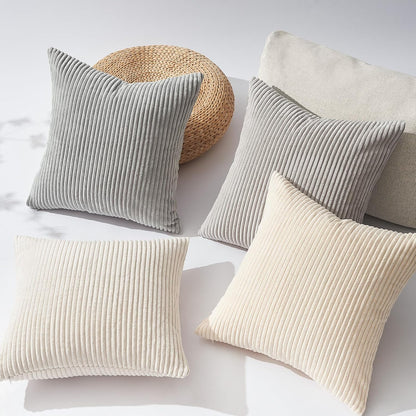 Topfinel Decorative Throw Pillow Covers Cushion Cases, Set of 4 Soft Velvet Modern Double-Sided Designs, Mix and Match for Boho Farmhouse Fall Home Decor (18x18 inch, Orange/Teal)