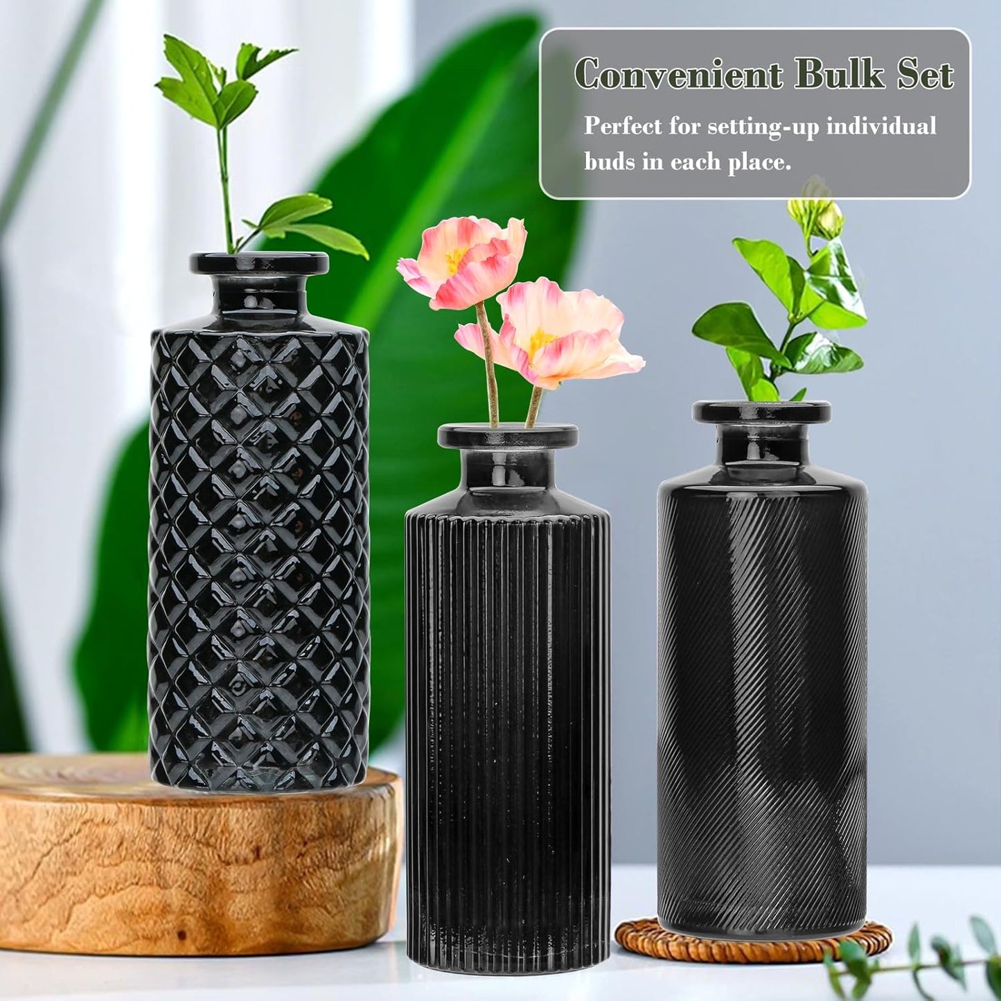 Glass Bud Vase Set of 32 pcs,Bud Vases in Bulk,Small Vases for Centerpieces, Mini Flower Vase Bulk for Rustic Wedding Home Table Decorations