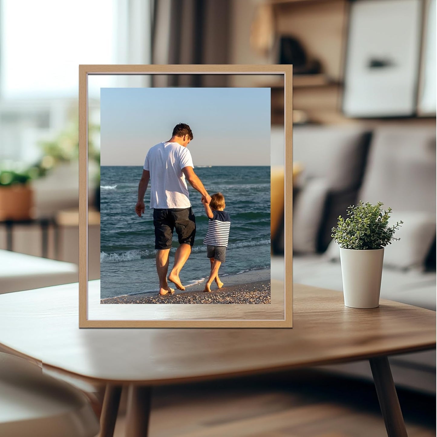 CORE ART 8x10 Floating Picture Frame,Double Plexglass Floating Frame for 5x7,4x6 Pictures,Wall or Tabletop Display,Black