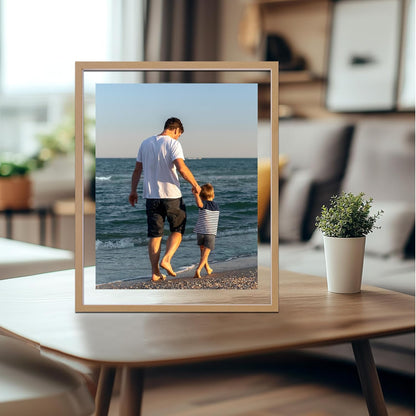CORE ART 8x10 Floating Picture Frame,Double Plexglass Floating Frame for 5x7,4x6 Pictures,Wall or Tabletop Display,Black