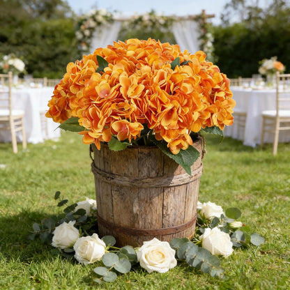 Kimura's Cabin 6pcs White Hydrangea Artificial Flowers Silk Fake Hydrangeas Faux Hydrangea Flowers with Stems for Wedding Bouquets Arrangement Home Table Centerpieces Baby Shower Party Decoration
