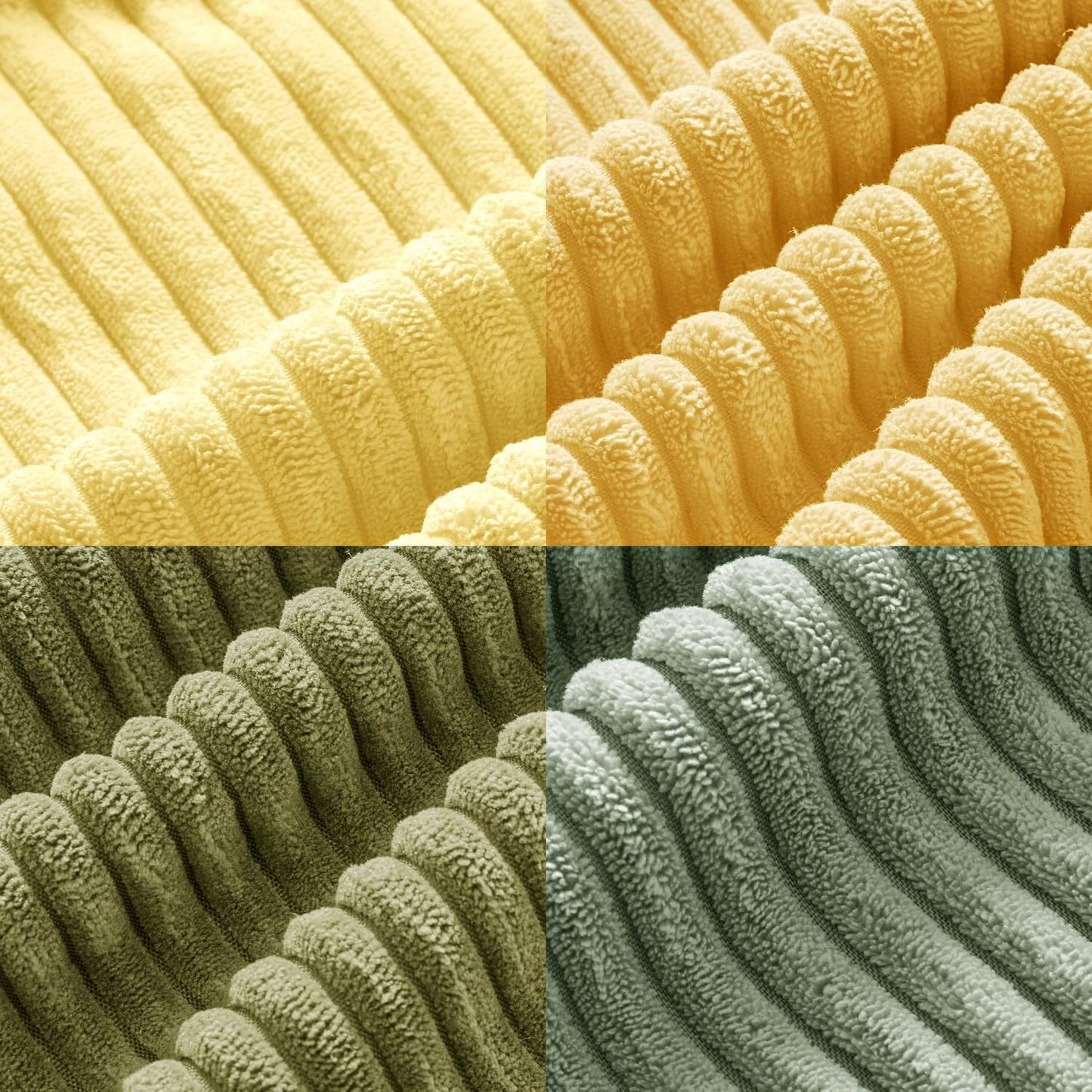 MIULEE Boho Farmhouse Sage Green Throw Pillow Covers 18x18 Inch Set of 4 Mordern Nordic Cushion Covers Soft Corduroy Spring Home Decor for Couch Bed Sofa Living Room Forest Green