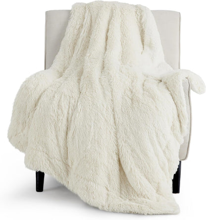 Bedsure GentleSoft Fluffy Fuzzy Faux Fur Throw Blanket for Couch, Soft Sherpa Fleece Cozy Gifts for Women, Plush Bed Blanket Room Decor for Men, Thick Warm Minky Teen Gifts Winter Bedding