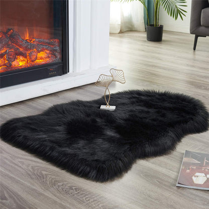 EasyJoy Ultra Soft Fluffy/Fuzzy Shaggy Area Rug Faux Fur Chair Cover Seat Pad for Bedroom Floor Sofa Living Room (2 x 6 ft Sheepskin, Beige)