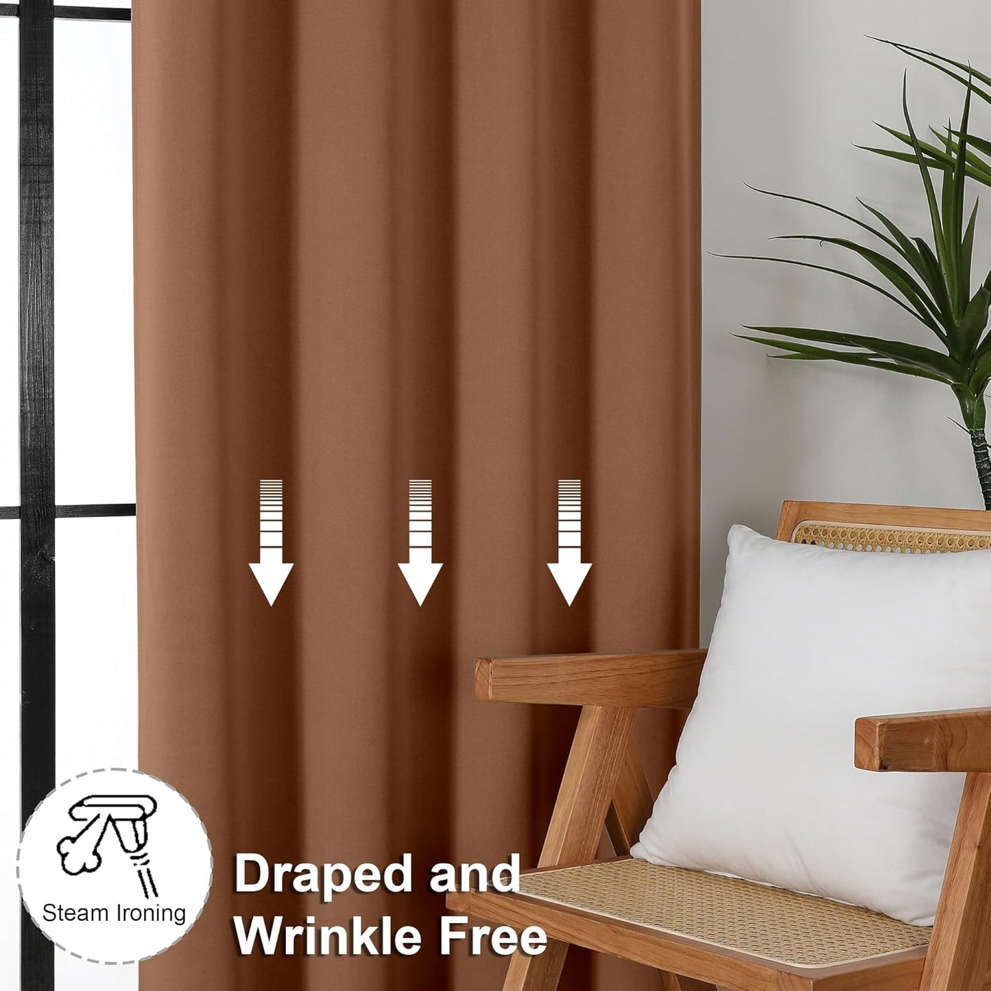 Simplebrand Ava Sage Green Blackout Curtains for Bedroom 63 Inch Length 2 Panels Set, Solid Thermal Insulated Energy Saving Rod Pocket Window Treatment Curtains Blackout Drapes, W40 x L63 Inch, Sage - Colors A