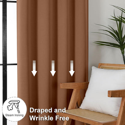 Simplebrand Ava Sage Green Blackout Curtains for Bedroom 63 Inch Length 2 Panels Set, Solid Thermal Insulated Energy Saving Rod Pocket Window Treatment Curtains Blackout Drapes, W40 x L63 Inch, Sage - Colors A