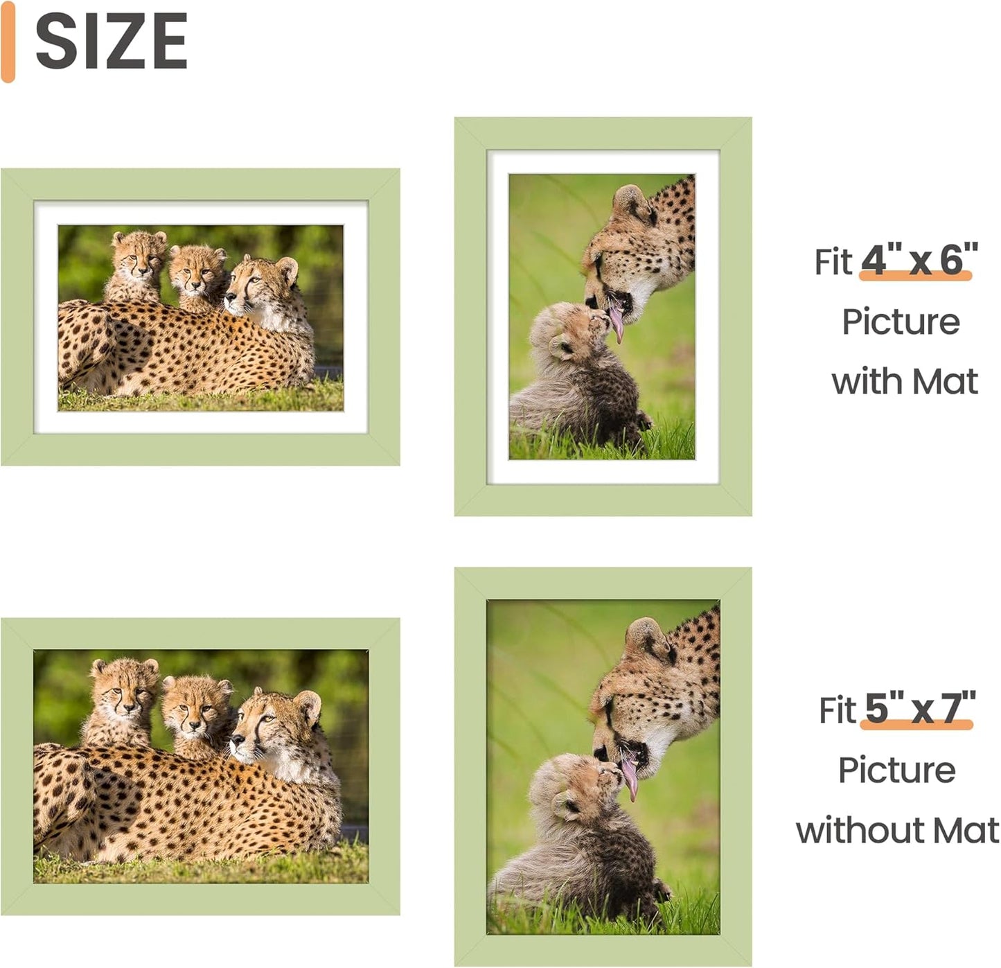 upsimples 8x10 Picture Frame, Display Pictures 5x7 with Mat or 8x10 Without Mat, Wall Hanging Photo Frame, Black, 1 Pack - Colors A